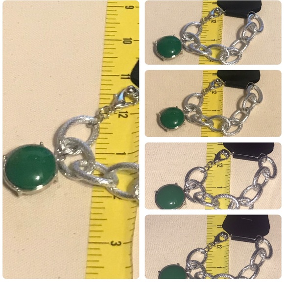 Vintage Green Bauble Silver/Gold Tone Bracelet - Picture 8 of 16